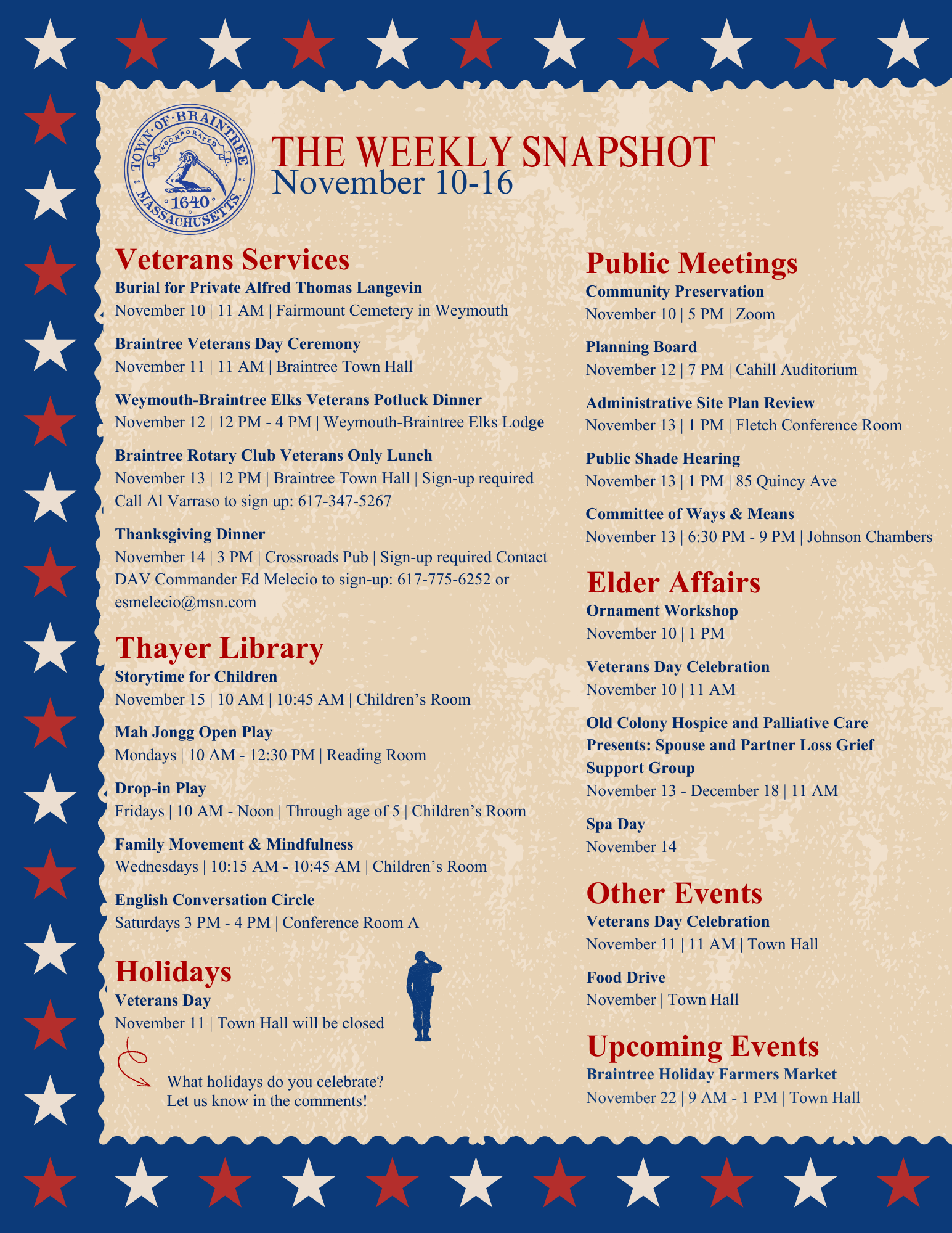 The 02184 Weekly Snapshot November 10-16