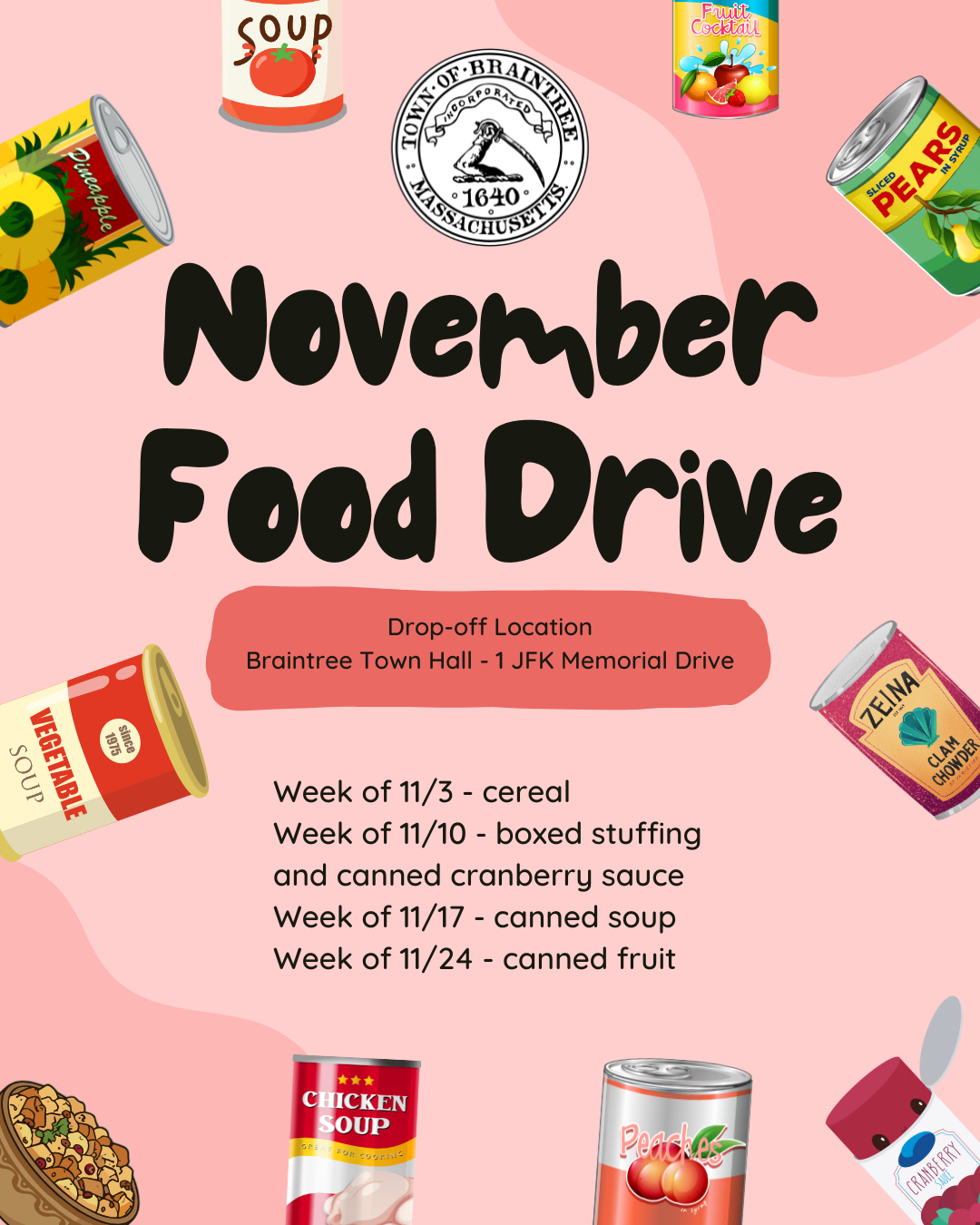 November Food Drive Weekly Donations 